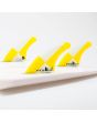 Quillas para tabla de surf FCS II Carver PC Tri-Fins Yellow Talla L puestas
