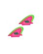 Quillas de surf con borde de goma Catch Surf Beater Pro Safety Edge Twin Fins Rosas y Verdes