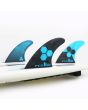 Quillas para tabla de surf FCS II Al Merrick Performance Core Tri-Fins Cyan Talla X-Small inboard