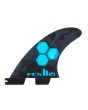 Quillas para tabla de surf FCS II Al Merrick Performance Core Tri-Fins Cyan Talla X-Small
