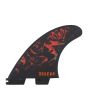 Quillas para tabla de surf FCS II Filipe Toledo Performance Core Tri-Fins en color negro y rojo Talla L inside