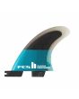 Quillas para tabla de surf FCS Performer Performance Core Quad-fins turquesa y negra Large