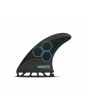 Quillas para tabla de Surf Futures FAM1 Techflex Negro y Azul Thruster Medium