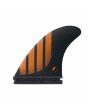 Quillas para tabla de surf Futures P6 Alpha Series color Carbón y Naranja Tri-Fin Medium