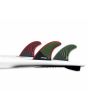Quillas para tabla de surf Futures Pyzel Honeycomb w/Carbon Tri-Fins Talla M color verde y rojo Thruster Set Up