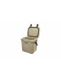 Nevera portátil de campamento YETI Roadie® 24 Hard Cooler beige abierta