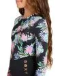 Niña con Licra de surf tipo bañador entero de manga larga Roxy Girl Active Onesie color Antracita Floral estampado