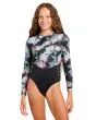 Niña con Licra de surf tipo bañador entero de manga larga Roxy Girl Active Onesie color Antracita Floral