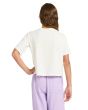Niña con camiseta de manga corta Roxy Daisyloose Beach blanca posterior
