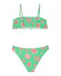 Bikini con volantes Roxy Tropicool Verde con estampado floral para niña 8-16 años posterior