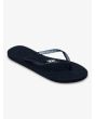Chanclas Roxy Viva Sparkle negras y plateadas para mujer