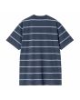Camiseta de manga corta con bolsillo Carhartt WIP Aiken Pocket Aiken Stripe Dusky Blue para hombre posterior