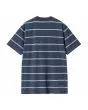Camiseta de manga corta con bolsillo Carhartt WIP Aiken Pocket Aiken Stripe Dusky Blue para hombre posterior