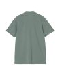 Polo de manga corta Carhartt WIP Chase Pique Silver Pine-Gold para hombre posterior