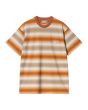 Camiseta de manga corta Carhartt WIP Dashner Stripe Pumpkin Naranja para hombre