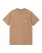 Camiseta de manga corta con bolsillo Carhartt WIP Pocket color marrón cacahuete para hombre