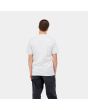 Hombre con camiseta de manga corta Carhartt WIP Script gris logo rojo posterior