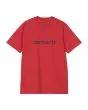 Camiseta de manga corta Carhartt WIP Script color rojo cereza y azul espacial para hombre 