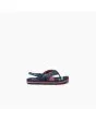 Sandalias Reef Little Ahi Navy Palms Stripe azul marino para niño lateral