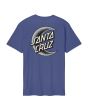 Camiseta orgánica de manga corta Santa Cruz Crescent Moon Chest azul para hombre estampado lunar trasero
