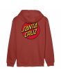 Sudadera con capucha Santa Cruz Classic Dot Chest Dark Rust para hombre posterior