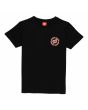 Camiseta de manga corta Santa Cruz Youth Flame Ringed Dot negro para niño/a 6-14 años frontal