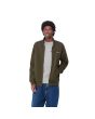 Hombre con chaqueta sudadera Carhartt WIP Script Embroidery Jacket Verde Ciprés-Blanco 