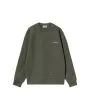 Sudadera Carhartt WIP Script Embroidery Sweatshirt Verde Opuntia con logo blanco