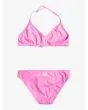 Conjunto de bikini triangular Roxy Swim For Days Girl Rosa para niña posterior