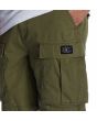 Hombre con Bermudas Cargo DC Shoes Tundra Walkshort 22" verdes bolsillo