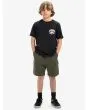Niño con Short cargo Quiksilver Taxer Verde Militar corte elástico