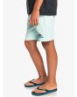 Niño con short de felpa Quiksilver Easy Day azul turquesa lateral