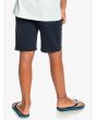 Niño con short de felpa Quiksilver Easy Day Azul marino posterior