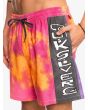 Hombre con Short de natación Quiksilver Acid Wash 17" rosa bolsillo lateral 