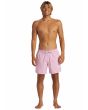 Hombre con Bañador volley Quiksilver Everyday Solid 15'' Rosa cintura elástica