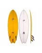 Tabla de surf Shortboard Lost RNF 1996 5'9'' Swallow Tail FCS 2 blanca y amarilla