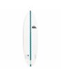 Tabla de Surf Shortboard Quiksilver Discus 6'6''x 21 x 2 7/8 45,3 Litros blanca y azul Futures bottom