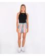 Mujer con Pantalón corto de tiro alto Hurley Button Front Multicolor 