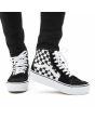 Zapatillas Vans con plataforma Sk8-Hi 2.0 en color negro checkerboard con banda lateral sidestripe blanca modelo