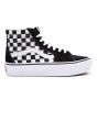 Zapatillas Vans con plataforma Sk8-Hi 2.0 en color negro checkerboard con banda lateral sidestripe blanca 