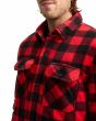 Hombre con sobrecamisa de forro polar Volcom Bowered Fleece Roja a cuadros bolsillos