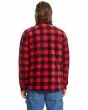 Hombre con sobrecamisa de forro polar Volcom Bowered Fleece Roja a cuadros posterior