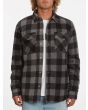 Hombre con Sobrecamisa polar Volcom Bowered Gris  abierta