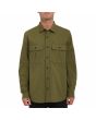 Hombre con sobrecamisa Volcom Stone Benchmark Verde