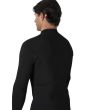 Hombre con Chaqueta de neopreno Vissla Solid Sets 2mm con cremallera frontal en color negro Black 2 costuras selladas