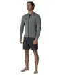 Hombre con chaqueta de neopreno Vissla Solid Sets 2mm Front Zip Jacket Moss izquierda