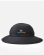 Sombrero de playa de ala media Rip Curl Beach Boy negro para Niño frontal
