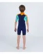 Niño con Traje de surf de primavera con manga corta y cremallera en la espalda Hurley Kid Advant 2/2mm Azul posterior