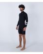 Hombre con traje de surf de primavera con manga larga y cremallera en el pecho Hurley Advant 2/2mm Springsuit Negro izquierda
