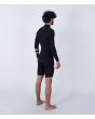 Hombre con traje de surf de primavera con manga larga y cremallera en el pecho Hurley Advant 2/2mm Springsuit Negro lateral